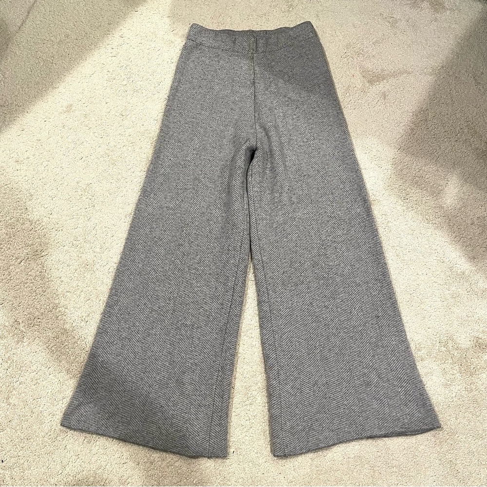 Gray Women's Knit Wide Leg Pants, XS
